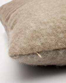 Munira Чехол на подушку в бело-серую клетку с коричневой строчкой 45 х 45 см