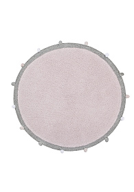 Ковер с помпонами розовый 120D