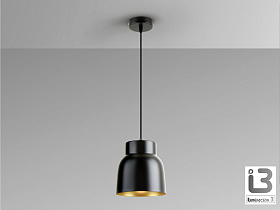 Vulcano Подвесной светильник 1L черный/золотистый