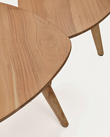 Комплект из 2-х столиков Duvani из массива акации с выбеленной отделкой