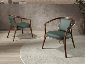 Кресло 5181 из темно-зеленой экокожи