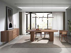 Сервант 3228/413M из орехового дерева и позолоченной стали