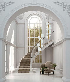 Подвесной светильник Lera золотой металл/опаловое стекло