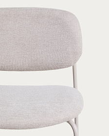 Полубарный стул Meli из бежевой синели с металлическими ножками, 65 см