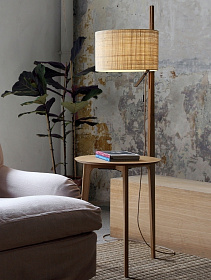 Торшер Carla дуб черный/белый абажур