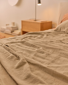 Плед Tandi из льна бежевого цвета 150 х 160 см