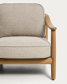 Уличный 3-х местный диван Elunda из тикового дерева и бежевой веревки