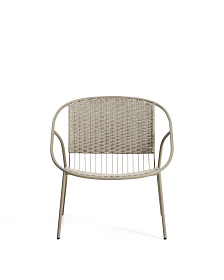 Кресло уличное Atrani из стали и веревки цвета таупе