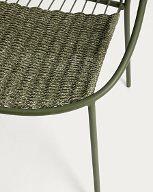 Уличный стул Atrani из оцинкованной стали и зеленой веревки