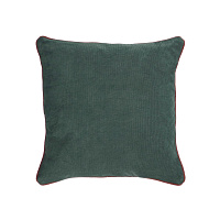 Чехол для подушки Kelaia 100% хлопок вельветовый зеленый с оранжевой окантовкой 45 x 45 cm