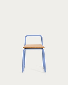 Tinn Стул из ясеневого шпона с синей металлической конструкцией