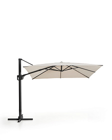Бежевый консольный зонт Noli с графитовой алюминиевой конструкцией, 300 x 300 см