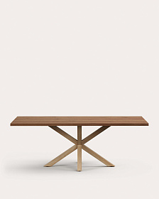 Стол Argo из состаренного дубового шпона и стальных ножек с имитацией дерева, 220 x 100 см