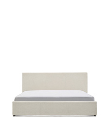 Кровать Nahiri бежевого цвета из шенилла с ящиком для хранения 160 x 200 см
