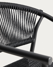 Уличный стул Livadia из серого алюминия и веревки