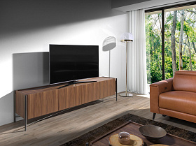 Тумба для TV 3240/MF2201A из орехового дерева и черной стали