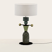 Настольная лампа Nuro зеленый мрамор с абажуром 801011/41