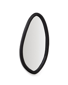 Magrit Зеркало в раме из массива мунгура с черной отделкой Ø 60 x 110 см