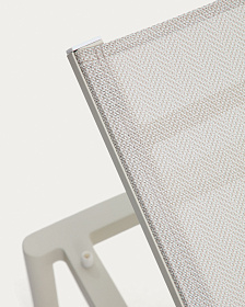 Шезлонг Lesina из серо-коричневого алюминия и текстиля цвета экрю