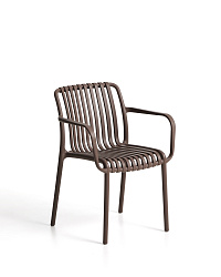 Уличный стул Isabellini из пластика коричневого цвета