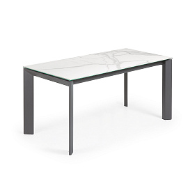 Стол Atta 160 (220) x90 антрацит, керамика