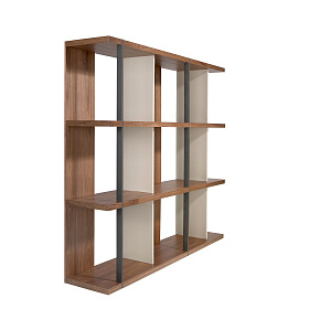 Стеллаж 3236/MQ2101SF из ореха с лакированными боковинами