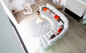 Модульный диван Arianne Plus U1 + S1 + 2M + R + PT, ножки черный пластик 3/6 см