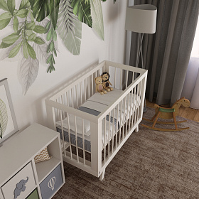 Кроватка для новорожденного Lillaland - модель Lilla Aria (НИК23)белая