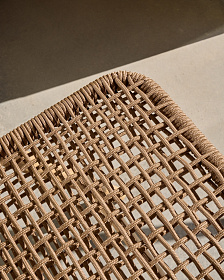 Складной стул Dandara из массива акации со стальной конструкцией и бежевым шнуром