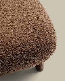 Пуф Cabana Taupe Boucle с ножками в отделке орех 65x55,4 