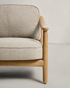 Уличное кресло Elunda из тикового дерева и бежевой веревки