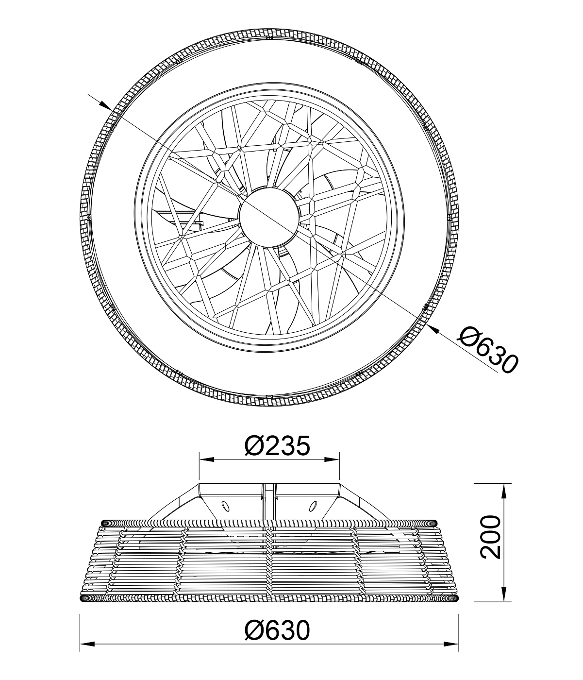 Люстра-вентилятор потолочная INDONESIA 7810