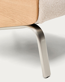 Кресло Amsen бежевое из дубовой фанеры со стальными ножками 