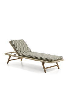 Подушка для шезлонга Dirome в зеленую полоску, 100% ПЭТ, 50 x 175 см