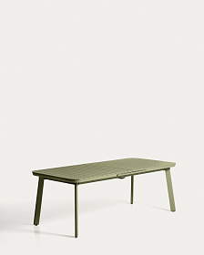 Раздвижной уличный стол Izola из алюминия с зеленой отделкой 220 (280) x 100 см