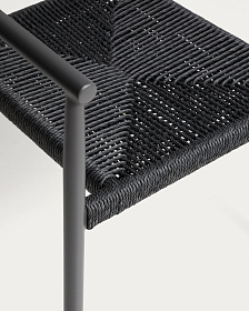 Уличный стул Livadia из серого алюминия и веревки