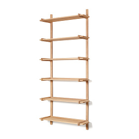 Модульный стеллаж Sitra, 6 полок из массива дуба с натуральной отделкой, 90 см