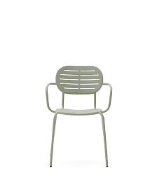 Уличный стул Brai с подлокотниками из оцинкованной стали бирюзового цвета