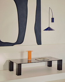 Журнальный столик Adularia из стекла темно-серого цвета 140 x 60