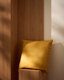 Чехол для подушки Luadia из желтого хлопка с плиссировкой, 50 x 50 см