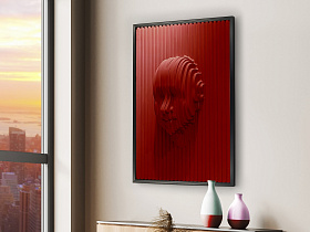 Red Face Картина барельеф из полистирола и МДФ 90X120