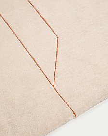 Ковер Delide из синтетического волокна цвета экрю с оранжевым графическим рисунком, 160 x 230 см