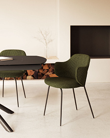 Стул Yunia из зеленого вельвета