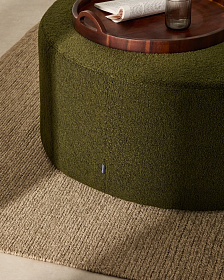 Пуф Kaeli со съемным чехлом из зеленого букле Ø 90 см