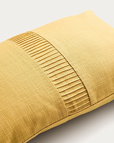 Чехол для подушки Luadia из желтого хлопка с плиссировкой, 30 x 50 см