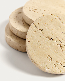 Набор Zera из 4  мраморных подставок бежевого цвета