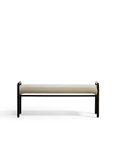 Скамейка Macaret со съемным чехлом из массива дуба с черной отделкой 120 см