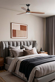 Потолочный вентилятор POROS Ш1320MM черный/орех 3 PALAS 19W LED 2700K