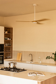 Потолочный вентилятор Punt белый/светлое дерево