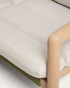 Уличный диван Menfi из массива акации и зеленой веревки, 136 см